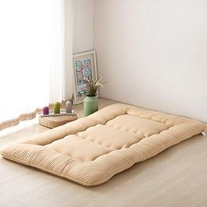 Opvouwbare dikke futonmatras, individuele dubbele matras, tatami-mat, oprolbaar, opvouwbaar, draagbaar, extra bed of logeerbed, camping, logeerbed (100 x 200 cm, G)