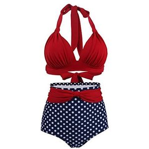 Viloree retro bikini jaren 50, hoge taille, badpak, push-up, S