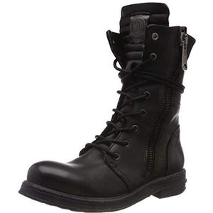 Replay Dames Mid Boot Laarzen van leer, zwart zwart 3, 37 EU