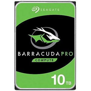 Seagate BarraCuda Pro interne harde schijf 10 TB, 3,5 inch, 7200 u/min, 256 MB cache, SATA 6 Gb/s, zilver, FFP, modelnr.: ST10000DMZ0044
