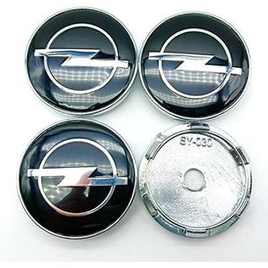 4-delige Naafdoppen voor Opel Astra H G J Insignia Mokka Zafira Corsa 60mm, Wieldecoratiedeksel, Wieldoppen, Naafdop, Stof/Waterdicht/Slijtvast/Met logo