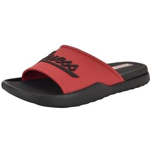 GUESS Molar Slide Sandaal voor heren, Rood Zwart 610, 45 EU