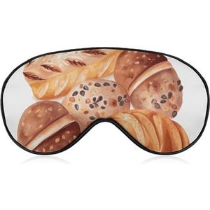 Geschilderd broodslaapmasker, lichtblokkerend oogmasker, comfortabel en zacht, oogbedekking met elastiek, geschikt voor mannen en vrouwen, geschikt voor reizen en slapen