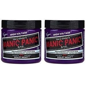 Manic Panic Violet Night Classic Cream, veganistische en diervriendelijke semi-permanente paarse haarkleur, 2 x 118 ml