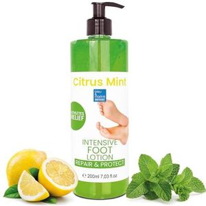 blauw en marineblauw Bretania - Hydraterende crème voor droge voeten en eelt | Zuiverende Citroenolie | Bescherming tegen schimmels | Elimineert slechte geuren, 200 ml, verpakking van 1