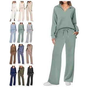 ERICAT Joggingpak voor dames, 2-delige set, reisoutfit, ongedwongen, met lange mouwen, Lichtgroen, 3XL