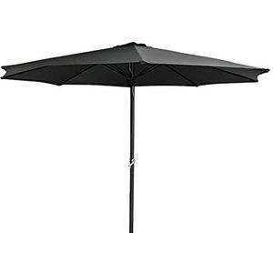 Aluminium lamdhuis, parasol, UV 50+, 300 cm, antraciet, marktscherm, zwart en donker, aluminium