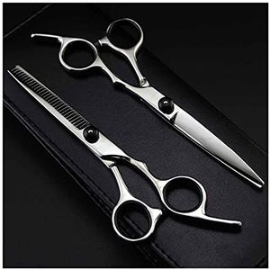 Schaar voor haar knippen 15,5 cm en blauwe kappersschaar, kappersschaar, kapsalon, dun gesneden, schoonheidssnoeiing, platte knippenset