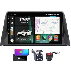 Android 13 Dual Din Car Stereo voor Peugeot 308 2016-2018 met 9 inch HD Touchscreen Media Player met Carplay Android Auto Bluetooth 5.0 4G WiFi GPS-navigatie FM/RDS SWC + achtercamera(NF-6)