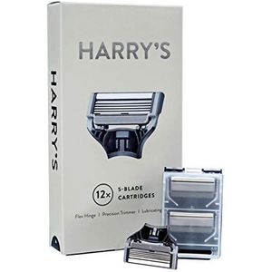Harrys Scheermesjes (3 verpakkingen van 4) in duurzame scharnierende waterbestendige reiskoffers