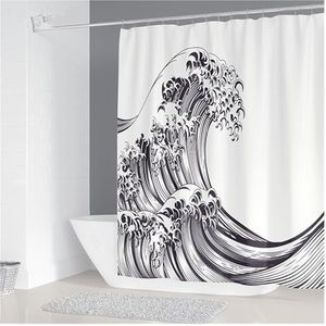 GSJNHY Douchegordijn eenvoudige geometrische kroonluchter afdrukken badkamer douchegordijn polyester waterdicht woondecoratie gordijn met 12 haken (kleur: 16, maat: B 180 x H200 cm)