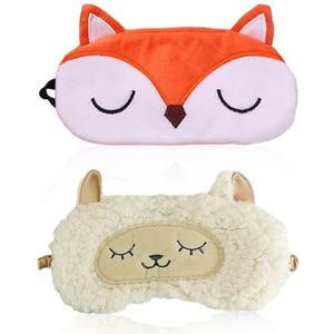 2 stuks slaapoogmasker, 3D schattig dieren-slaapmasker, kinderslaapmasker, slaapmasker voor dames, reisslaapmasker