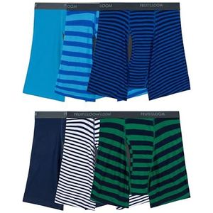 Fruit of the Loom Coolzone boxershorts voor heren, vochtafvoerend en ademend, verschillende kleuren multipacks, 6 pak-streep/effen, XL (verpakking van 6), 6 Pack - Streep/Solid, XL