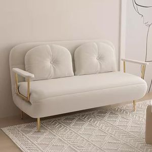 FZDZ —Opvouwbare slaapbank 3-in-1 slaapstoel bed multifunctioneel opvouwbaar zacht kussen bank stoel bed voor appartement kleine ruimte (kleur: wit, maat: 150 cm)