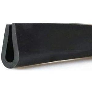 Zwart rubberen U-vormige randafdichtstrips Tochtstrip Anti-botsing Beschermend metalen paneel Glazen rand met klemgroef-rond (1,5-2) x6x15mm-3 meter