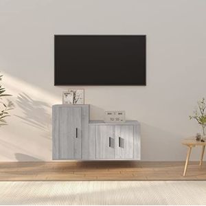 DIGBYS Meubels-sets-2-delige tv-kast set grijs Sonoma Engineered Wood