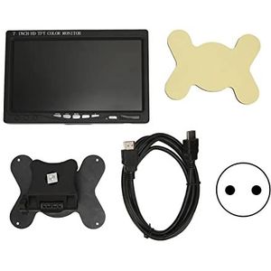 7 Inch Monitor Automonitor Autocameramonitor, VGA AV HD Multimedia-interface 1024x6007 Resolutie Mini-pc-monitor met Draaibare Standaard 100-240V (EU-stekker)