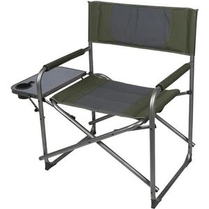 Extra regisseursstoel met bijzettafel for buiten, campingstoelen van groene stof, natuurwandeling klapstoel