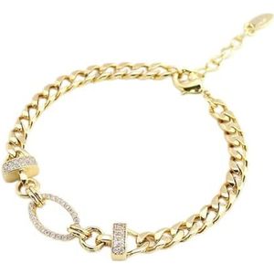 Nieuwe eenvoudige roestvrijstalen stalen Cubaanse armband dames waterdichte niche rose gouden armband kristal armband