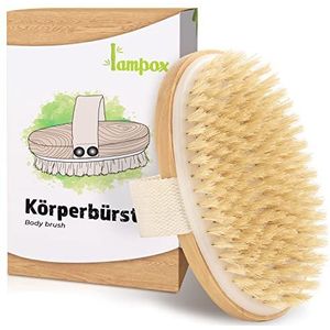 lampox® Droogborstel, lichaamsborstel, peelingborstel, massageborstel, peeling, verbetert lymfefunctie, tegen cellulitis, 1 stuk