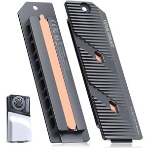 GRAUGEAR PS5 Pro/PS5 Slim M.2 SSD Heatsink met Heatpipe, geïntegreerde koperen heatpipe en aluminium vinnen voor hoge-efficiëntie koeling, compatibel met NVMe SSD Upgrade voor PlayStation 5