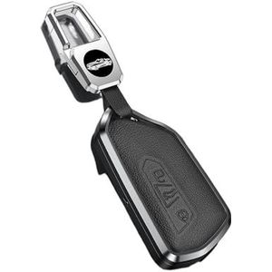 Sleutelbehuizing houder Voor Golf 7 MK7 Voor Tiguan MK2 Voor SEAT Voor Ateca Voor Leon FR 2 Voor Ibiza Voor Golf 8 MK8 Voor Octavia Metalen Lederen Klep Case Sleutelbehuizing(D black)