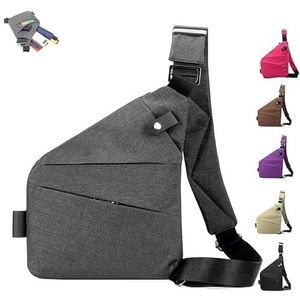 Safecarry Anti-Theft Travel Bag,Safecarry Sleekbag,Mineneat Anti Theft Travel Bag,Landscaper Anti Theft Travel Bag (Left Shoulder,Grey)