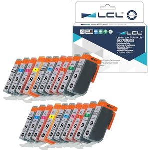 LCL PGI9 PGI9E PGI-9 (20-PACK PBK MBK C M Y PC PM G R GY) inktcartridge compatibel voor Canon Pixma: Pro 9500 Pro9500 Mark II