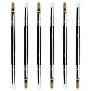 Ksvsonrvi 6 STKS Double-Ended Concealer Brush, Onder Eye Mini Dual End Make-up Borstel met Spons Synthetische Varkenshaar