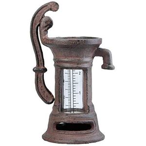 L'Héritier du Temps Regenmeter om neer te zetten in de vorm van een waterfontein van gietijzer, bruin, 7 x 10 x 18 cm