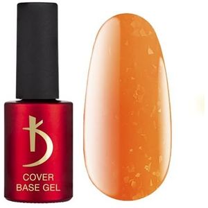 K Professional Base Coat - Base Gel Cover - Orange Neon Flakes Camouflage - 7 ml - Onderlak - UV Nagellak - Gel Nagels - Oranje vlokken Camouflagekleur Glitter Confetti - UV LED