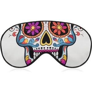 Sugar Skull Blackout Sleep Eye Mask, geventileerde stof, verstelbare draagstijl, nul druk slaapmasker zacht huidvriendelijk oogmasker voor vrouwen mannen