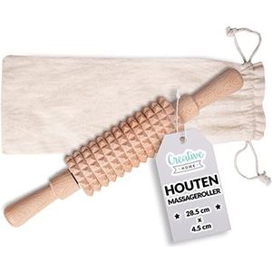 Creative Home - Natuurlijke Beuken Houten Roller Massager - 28,5 x 4,5 cm - Versteviging Lichaam - Anti-Cellulitis