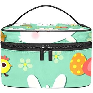 Konijn make-up organizer tas, reismake-up tas organizer case draagbare cosmetische tas voor vrouwen en meisjes toiletartikelen, Meerkleurig, 22.5x15x13.8cm/8.9x5.9x5.4in