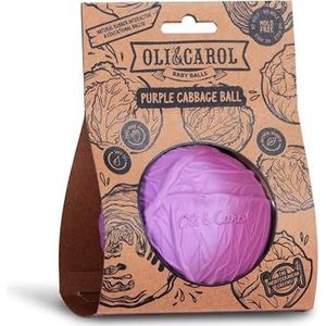 Sensorische babybal met texturen, bijtring van natuurlijk rubber, cadeau voor baby's van 0, 3, 6 maanden, 1 jaar, paarse kool, olie & carol