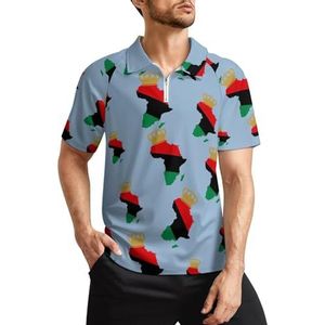 Pan African Pride Heren Golf Polo Shirts Klassieke Fit Korte Mouw T-Shirt Gedrukt Casual Sportkleding Top S
