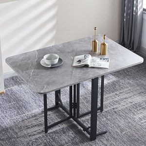 Massief Houten Opvouwbare Keukentafel, Geschikt For Kleine Ruimtes, Ruimtebesparende Rechthoekige Keukentafel Met Neerklapbaar Blad For Keuken, Slaapkamer En Eetkamer (Color : Gray, Size : 120x80x75