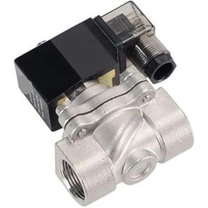 Normaal gesloten roestvrijstalen magneetventiel, 1/2 inch, vermogensindicator, 1 stuk (120VAC_NBR-SEAL)