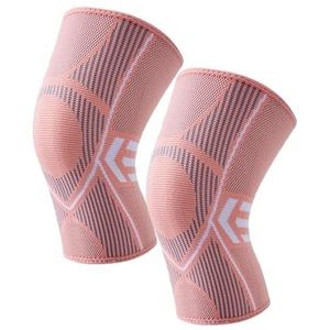 Knieondersteuning, Roze Sport Kniebeschermers, Antislip, Fitness Tights, Kniebeschermers, Fiets Kniebeschermers, Ademend, Hardlopen Kniebandages(S)