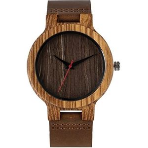 Handgemaakt Retro eenvoudige houten horloge heren horloges handgemaakte houtkoffie wijzerplaat quartz polshorloge Great Mens cadeau Huwelijksgeschenken (Color : Only watch)