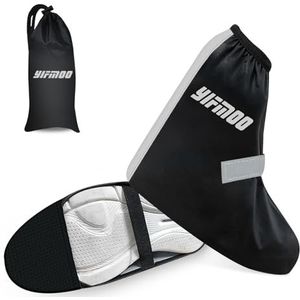YIFMOO Schoenovertrek, waterdicht, regenbescherming, fiets met reflecterend en verstelbaar, regenovertrek, schoenen, onmisbaar voor fietsers (L)