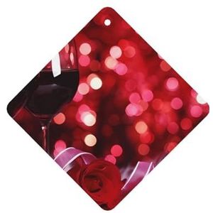 6 Stks Opknoping Luchtverfrissers voor Auto Diffuser Ornamenten Rozen en Glazen Rode Wijn Verfrissen Lucht Geurig voor Meisjes Vrouwen Auto Interieur Gift Set Grappige Auto Accessoires Decor Lavendel