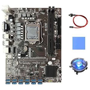 AMIUHOUN B250C BTC Mijnbouw Moederbord+Koelventilator+Schakelaar Kabel+Thermische Pad 12X PCIE naar USB3.0 GPU Slot LGA1151 Moederbord