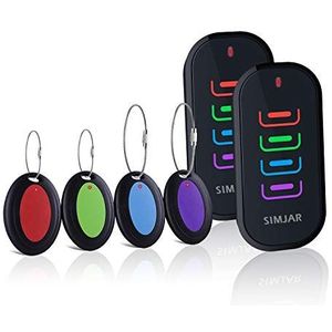 Simjar Sleutelzoeker met een extra zender en lange kettingen, draadloze afstandsbediening RF Key Finder Locator voor sleutels portemonnee telefoon bril bagage huisdier tracker