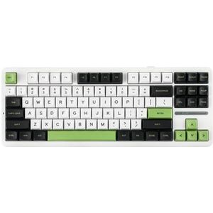 QPSJXN Draadloos gamingtoetsenbord, 87 HOTSWAP RGB Joint Design 2.4G USB Bluetooth 3 mechanisch toetsenbord compatibel (Wilderness Oasis)