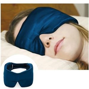 2 stks Zijde Satijn Slaapmasker Oogschaduw Blokkerende Licht Oogmasker Cover Schaduw Reizen Relax Ooglapje Vrouwen Mannen Hulp voor Slaap (Blauw)