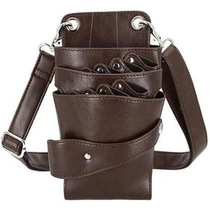 Kapperstas voor uitrusting 8 Zakken Salon Kappers Schaar Tas Schaar Clips Kappers Holster Pouch Houder Case Riem Kappers Tas(Brown)