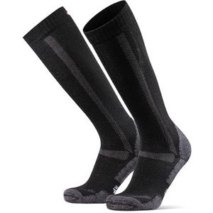 DANISH ENDURANCE Wandelsokken met Merino Wol, Kniehoogte, voor Dames & Heren, 1 Paar, Zwart, 43-47