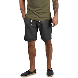 Blend - Lias - Korte Linnen Bermuda - Grijs - Regular Fit