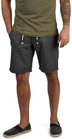 Blend - Lias - Korte Linnen Bermuda - Grijs - Regular Fit